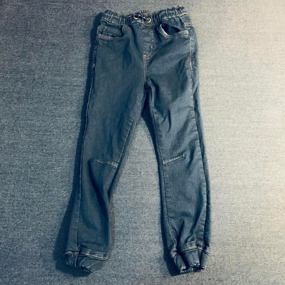 BOYS Steve's Jeans Size 5 Dark Denim Jogger Cuffed Ankles